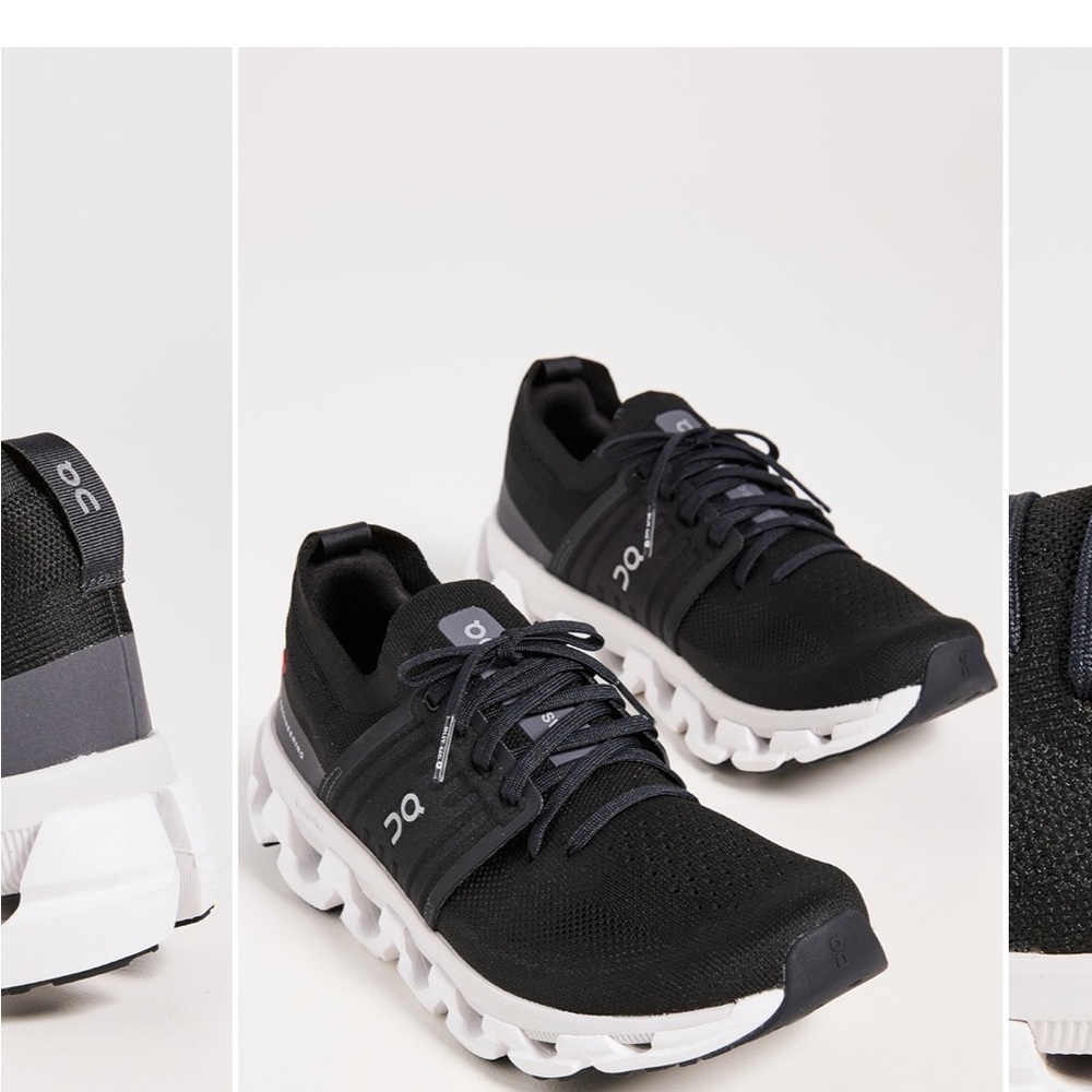 On Running Black and White Athletic Shoes with CloudTec